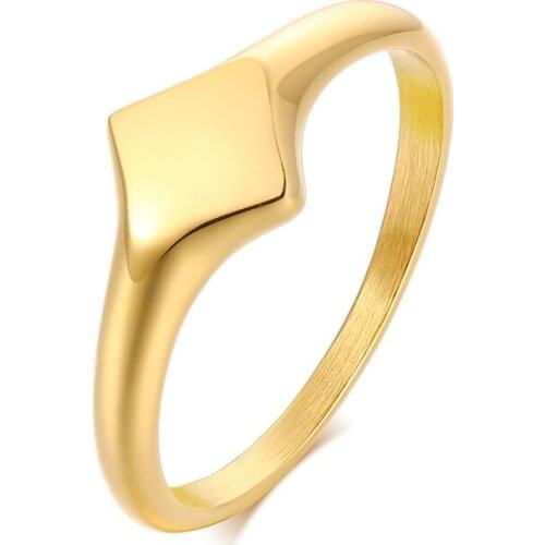 Geometri Star Shape Halls Lotus Signet Pinky Ring for Women Stainless Stee Not Allergic