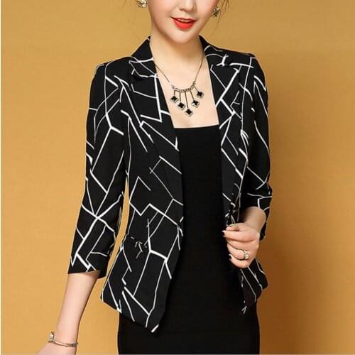 Fashion New Spring Autumn Blazers And Jackets Lady Office Work Wear Women Long Sleeve One Button Female Blazer Black White Coat