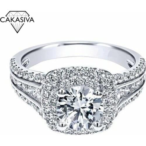 Platinum Platinum Diamond Ring Double Layer Super-flash Stone Ring Diamond Rings for Women