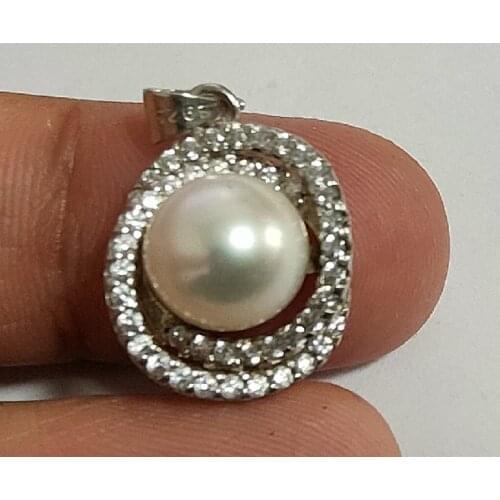 AAAAA 10-11MM SOUTH SEA GENUINE WHITE STUD PEARL PENDANT
