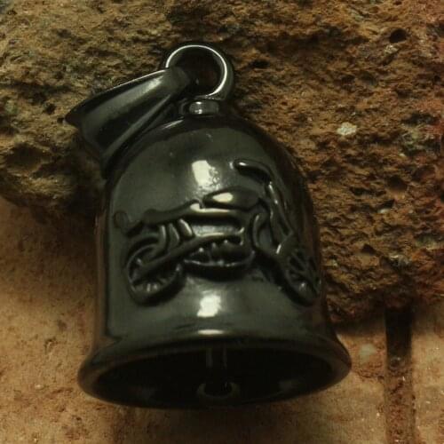 Restock Men Boy Cool 316L Stainlesss Steel Polishing Black Classic Motorcycle Rider Biker jingle Bell Pendant