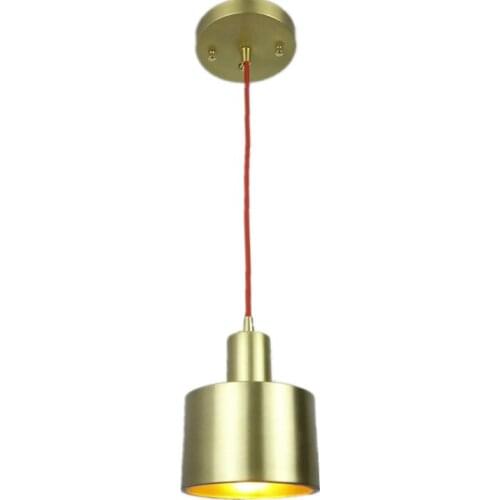 All brass single head hanging light fixture Nordic minimalist personalized art Restaurant 100% copper material pendant lamp