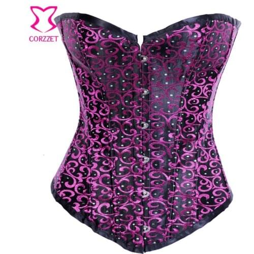 Purple Push Up Sexy Corset Women Overbust Waist Trainer Corsets Mujer Gothic Clothing Steampunk Corsetto Corsetti E Bustier Top