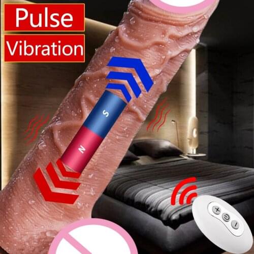 Realistic Dildo Vibrator Pulse Shock G-spot Massage Masturbation Wireless Remote Control Big Dildo Vagina Massage Adult Sex Toys