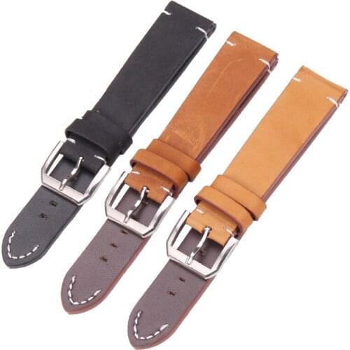 Italy Genuine Leather Watchbands 20mm 22mm Women Wen Brown Black Watch Band Strap Accessories For Tissot For Casio