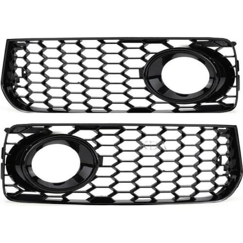 2PCS Black Auto Front Left Right Bumper Fog Light Lamp Grille Grill for Audi A5 SLine S Line S5 B8 RS5 2008 2009 2010 2011 2012