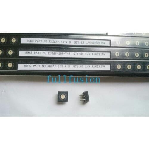 RH3AF-16R-V Diptronics Rotary Coded Switch 10x10mm Rotary Type Through Hole 16 Steps Terminals 3x3 Real codes