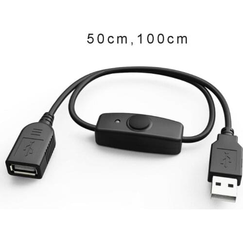 Data Sync USB 2.0 Extender Cord USB Extension Cable with Switch LED Indicator for Raspberry Pi PC USB Fan LED Lamp USB Charger
