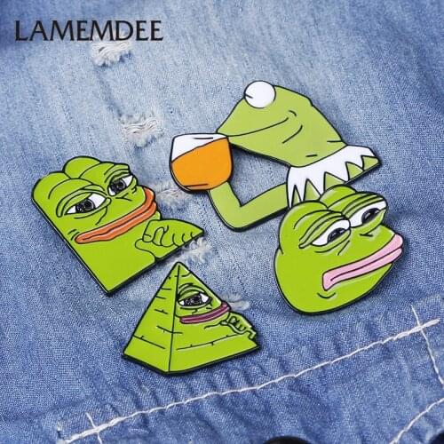 Act The role ofing is tasted funny funny Pepe, The Frog Frog Pepe expression brooch wholesale cartoon animals
