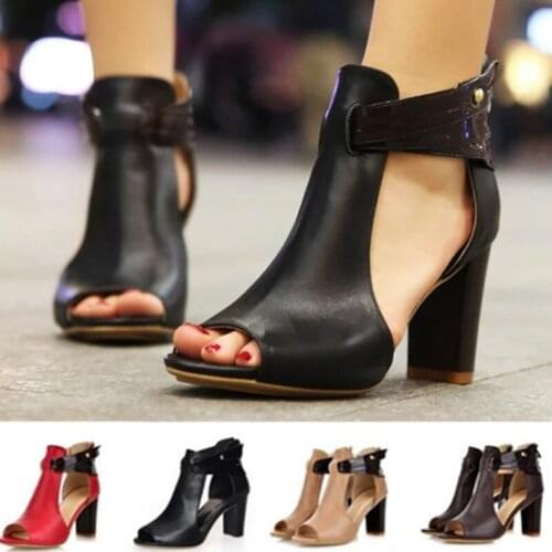 2021 Women Pumps Office Lady Shoes Chunky High Heels Point Toe Summer Sandals