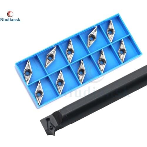 1pc S25S-SVWBR16 Inner Hole Turning Tool Holder S25S-SVWBL16 Arbor CNC Lathe Tools 10pcs Carbide Inserts VBMT1604 Lathe Tool Set