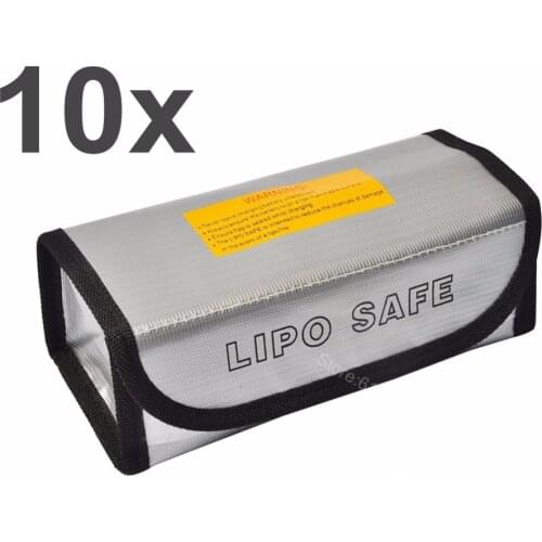 10pcs /Lot RC LiPo Safe Battery Guard Charging Protection Bag Fireproof Explosionproof 185x75x60mm