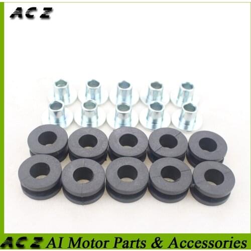 10Pcs Set Motorcycle Rubber Grommets Bolt Pressure Relief Cushion Kit Replacement Accessories for Honda Yamaha Suzuki Fairings