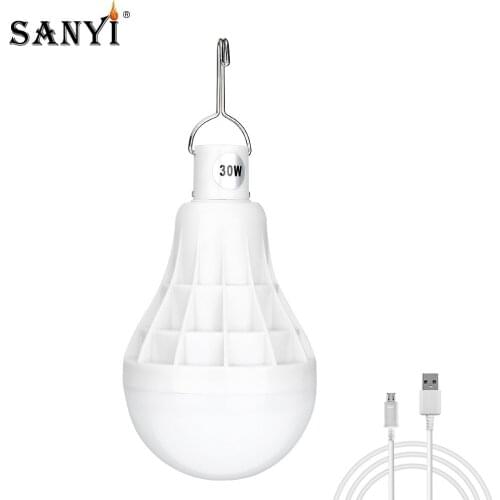 30W 22LED Bulb Light Portable Lantern USB Charging Flashlight Hanging Hook Camping Tent Lamp Emergency Lights For Night Fishing