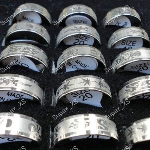 300pcs wholesale lots jewelry ring fashion Pattern stainless steel rings free shipping RL081