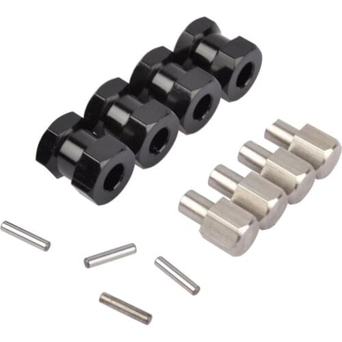 4Pcs Aluminum RC Car 12Mm Hex Wheel Hub Drive Adaptor Extension Combiner Coupler for 1/10 RC Crawler Axial SCX10 D90