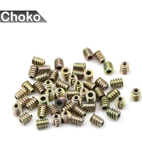 60Pcs M4 M5 M6 Zinc Hex Drive Head Screw Insert Nut Threaded For Wood Good Items