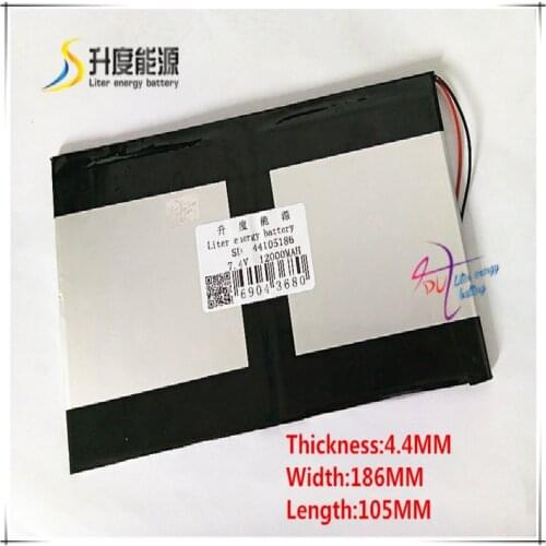7.4V 12000mAH 44105186 polymer lithium ion battery Li-ion battery for tablet pc mid mp4 gps