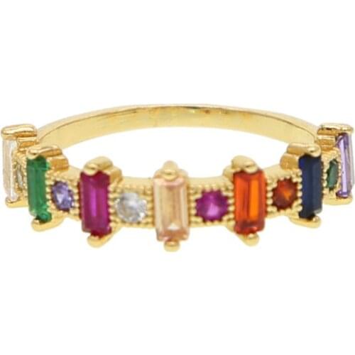 Us SIZE 6 7 8 baguette cubic zirconia engagement fashion ring for women fashion trendy finger jewelry