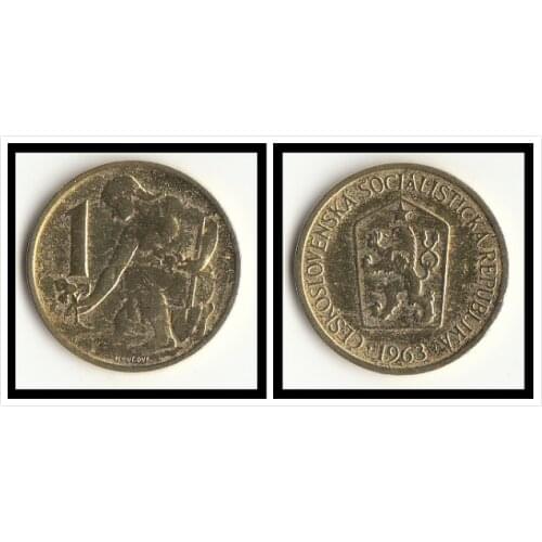 Czechoslovakia 1 Koruna Coins Europe New Original Coin Commemorative Edition 100% Real Rare Eu Random Year