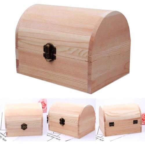 1PC Wooden Home Storage Box Log Color New Pine Rectangular Flip Solid Wood Gift Box Handmade Article Jewelry Red Wine Case