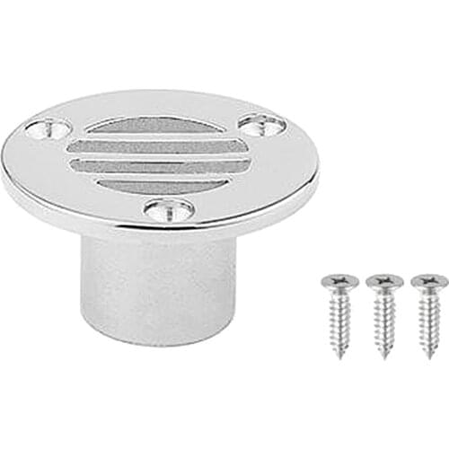 Deck Floor Drain Scupper - Marine Grade Stainless Steel - for Boat & Fishing Ship - 1 inch, Easy to Install