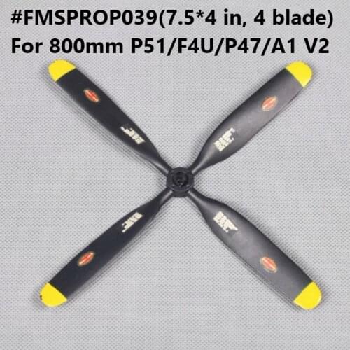 FMS 800mm Mini P51 P47 F4U A1 V2 Propeller 7.5*4 inch 4 Blade FMSPROP039 RC Airplane Model Plane Aircraft Avion Spare Parts