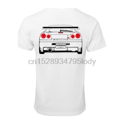 NISSAN SKYLINE R34 GTR RB26 T-SHIRT COTTON RACE CAR TURBO JDM DRIFT SHIRT