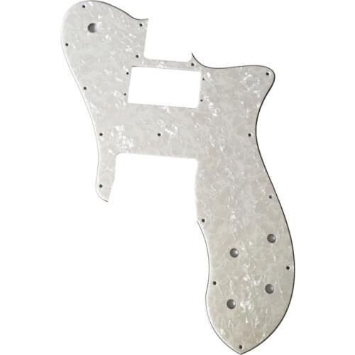 Pleroo Custom Guitar pickgaurd - For '72 Custom RI Tele Guitar Pickguard Scratch Plate , 4 Ply White Pearl