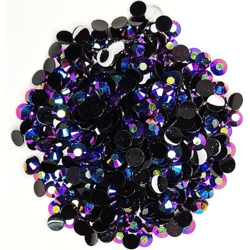 Good Quality Jelly Blue-violet AB Resin Flatback Beads 2mm~6mm Non Hotfix Rhinestones for Nail Art/Garment/Decoration
