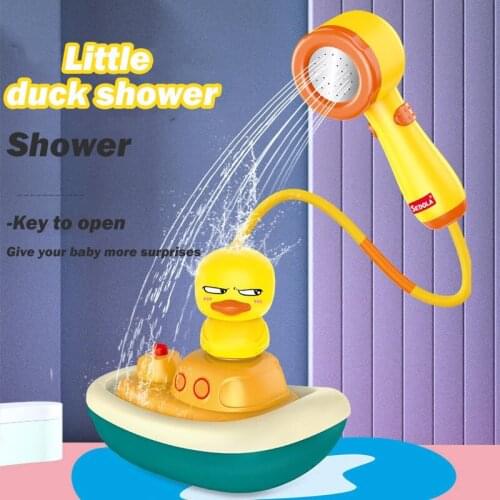 Baby Bath Toys Electric Duck Sucker Bath Spray Water Kids Baby Shower Outdoor Beach Pool Bathtub Sprinkler Yellow Newborn Gift