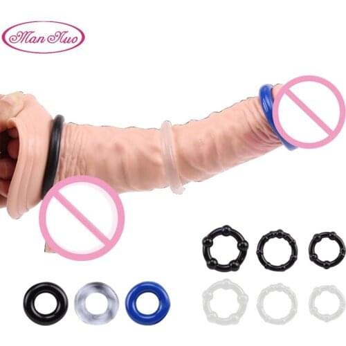 Man Nuo Sex Penis Ring Time Delay Ejaculation Erection Lasting Silicone Cock Ring Crystal Condom for Men Silicone Penis Rings