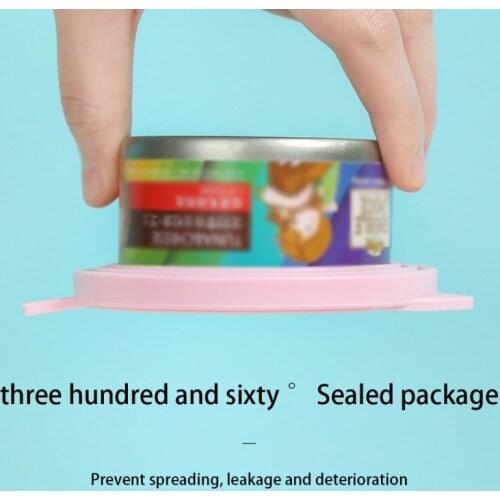 Pet Food Keep-Fresh Cover Reusable Kitten Puppy Spoon Silicone Dogs Cats Feed Storage Tin Pets Supplies