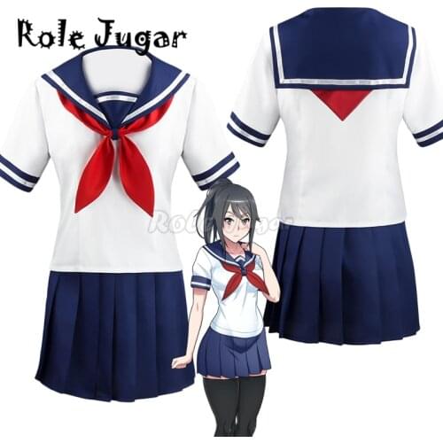 Game Ayano Aishi Cosplay Costume Yandere Simulator Yandere Chan Sailor Suit Girls Jk Uniforms Halloween Party Costumes C36C92