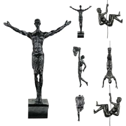 Creative Rock Climber Resin Pendant Wall Hanging Decorative Sculpture European Retro Climber Ornaments