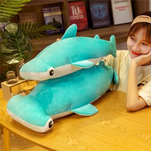 58/75cm Soft Hammerhead Shark Plush Dolls Simulated Shark Stuffed Plush Toys For Children Sleep Pillow Cushion Birthday Gift