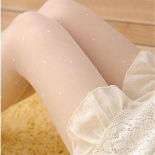 Cute white black lolita Kawaii Sweet Pantyhose cosplay dots stockings panty hose B660