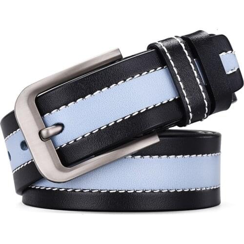 Peikong HigQuality Casual Patchwork Men cow genuine leather luxury strap male belts new fashion classice vintage pin buckle