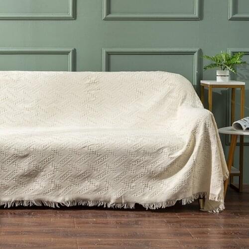 Kniting Tassel Home Bedding Blanket Cotton Camping Beach Quilt Lounge Chair Bench Plaid Kids Comforter Sheet