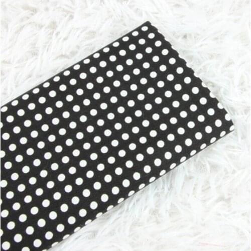 Half meter plain cotton fabric black bottom with white dot print handmade DIY garment dress children tissue 100% cotton CR-527
