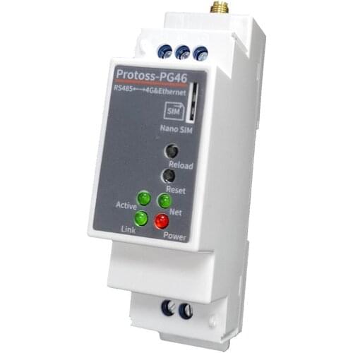 Protoss-PG46 RS485 to 4G/Ethernet Serial Server Rail Mounting DTU 9~50V/100~240V DC/AC 4G Router