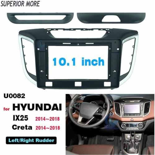2 Din 10.1 Inch Radio ABS PC Fascia Frame for HYUNDAI IX25 Creta 2014~2018 Stereo DVD MP4 Panel Dashboard Installation Trim Kit