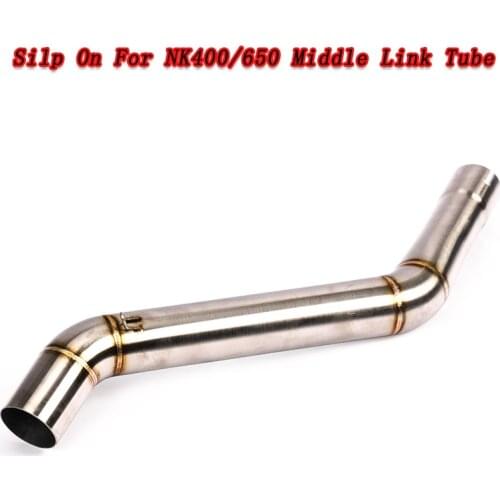 Silp On For NK 400 650 Motorcycle Stainless Steel Middle Connecting Pipe For 51mm Tail Exhaust Muffler Pipe
