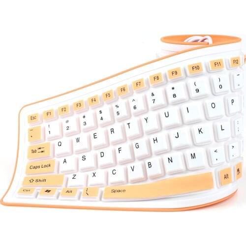 Foldable Silicone Keyboard USB Wired Silicon Flexible Soft Waterproof Roll Up Silica Gel Keyboard for PC Laptop Notebook NK-Shop