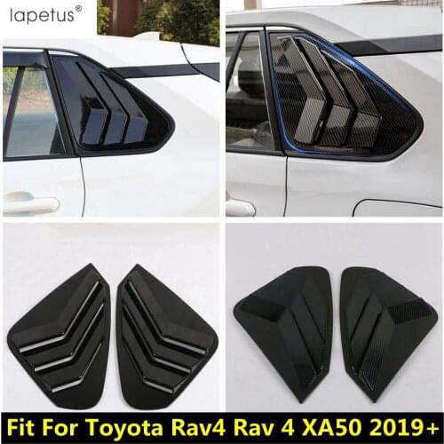 Lapetus For TOYOTA RAV4 RAV 4 XA50 2019 - 2021 ABS Spoiler Side Rear Spoiler Triangle Cover Trims Black / Carbon Fiber Exterior