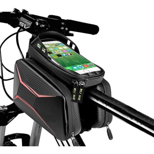 WOLFBASE Cycling Bike Top Tube Bag Rainproof MTB Bicycle Frame Front Head Cell Phone Touch Screen Bag Pannier Bike Accessories