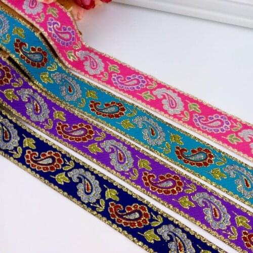ZAKKA 7/8" 22mm 7METER Retro Ham Sausage Flower Lace Webbing Woven jacquard Ribbon grosgrain ribbon hair bow DIY handmade