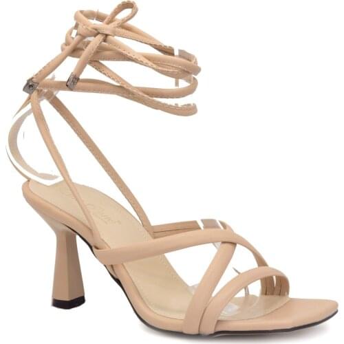 Gedikpasalı Hll 702 Ten 2021 Summer Season Women Sandals Evening Party High Heels Cross Wrist Band Dress Elegant Mini Wedding