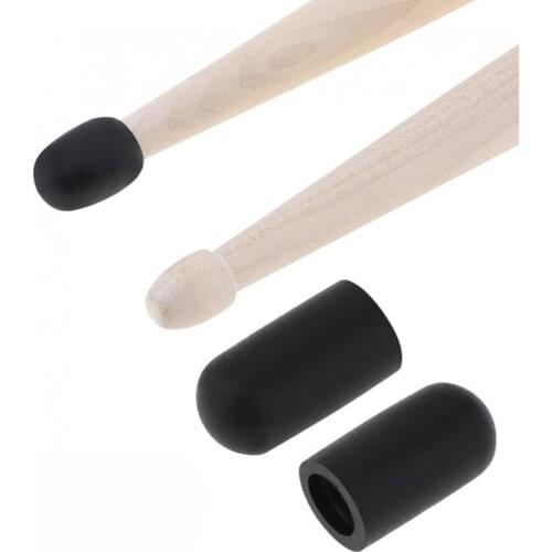 10pcs Silicone Drum Stick Mallet Protectors Covers Mute Drumstick Silent Practice Tips Replacement for Snare Dumb Drum Exercise
