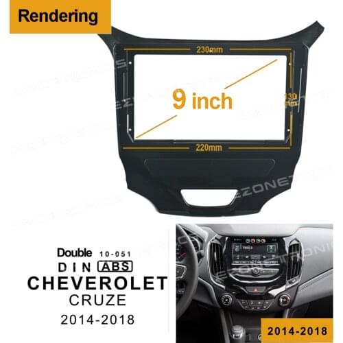 2/1Din Car DVD Frame Audio Fitting Adaptor Dash Trim Kits Facia Panel 9" For Chevrolet CRUZE 2014-2018 Double Din Radio Player